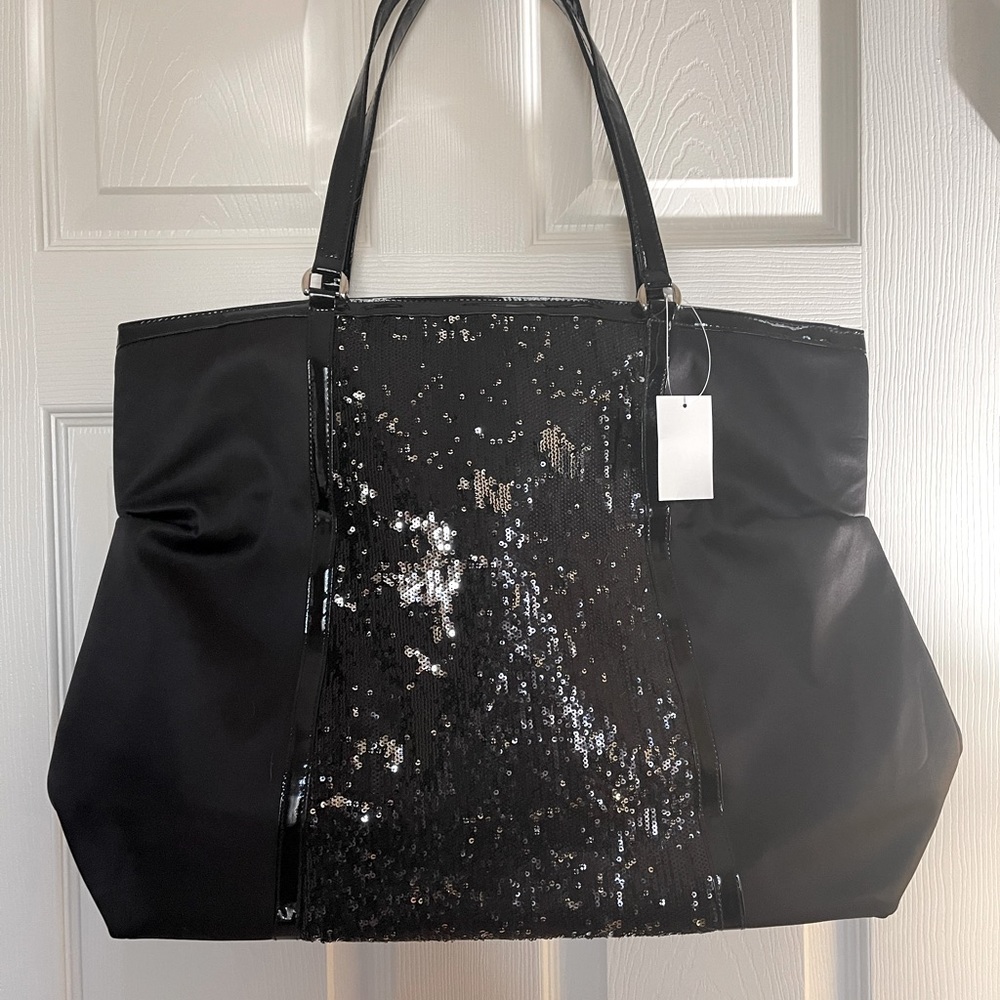 NWT DSW Black Sequin Tote Bag